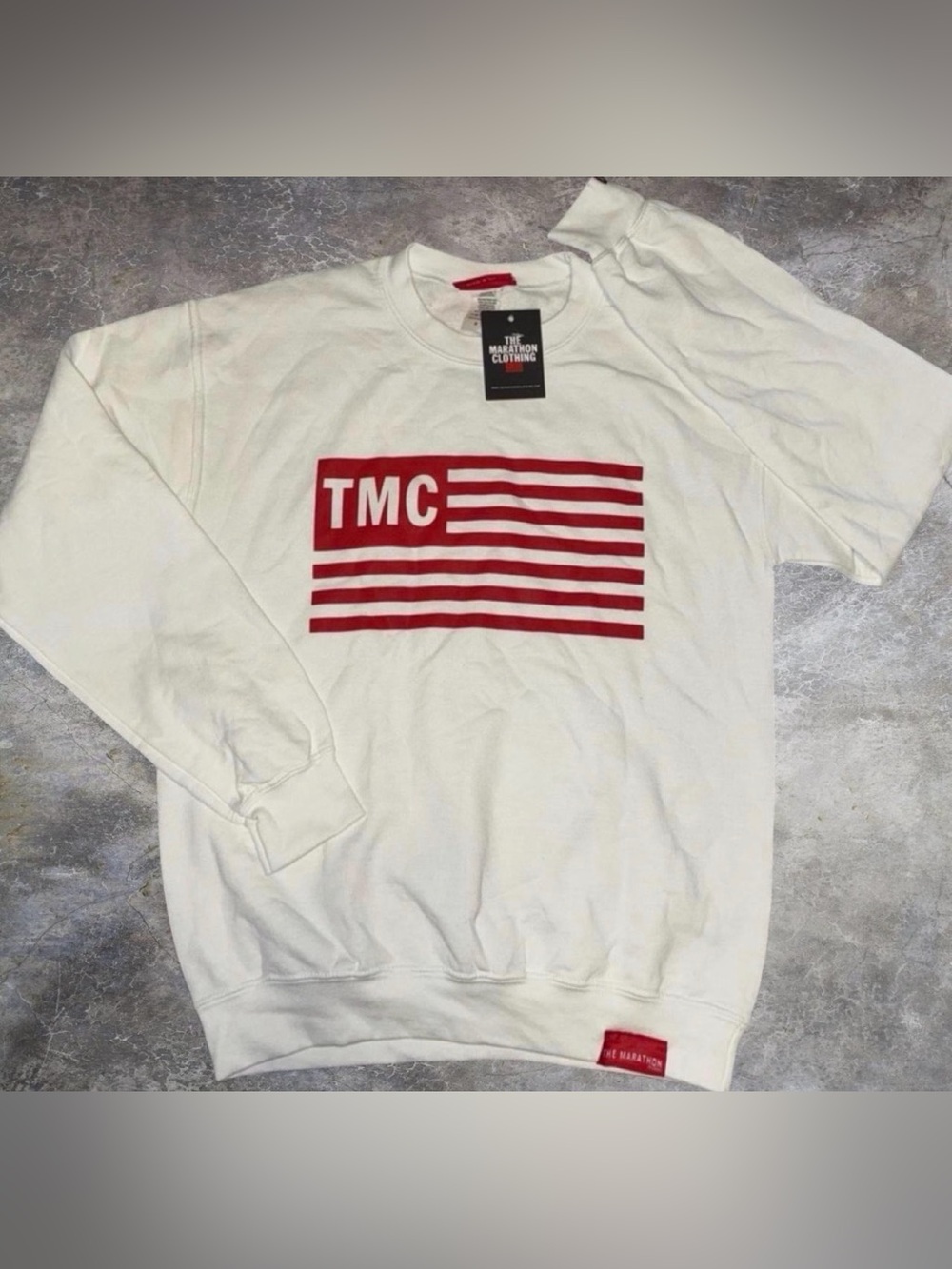 🆕 NWT Nipsey Hussle Limited Edition TMC The Marathon Clothing White Crewneck